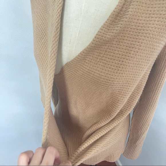 1.State Waffle Knit Cross Front Top In Wild Oak Size Small New With Tag - Picture 6 of 13